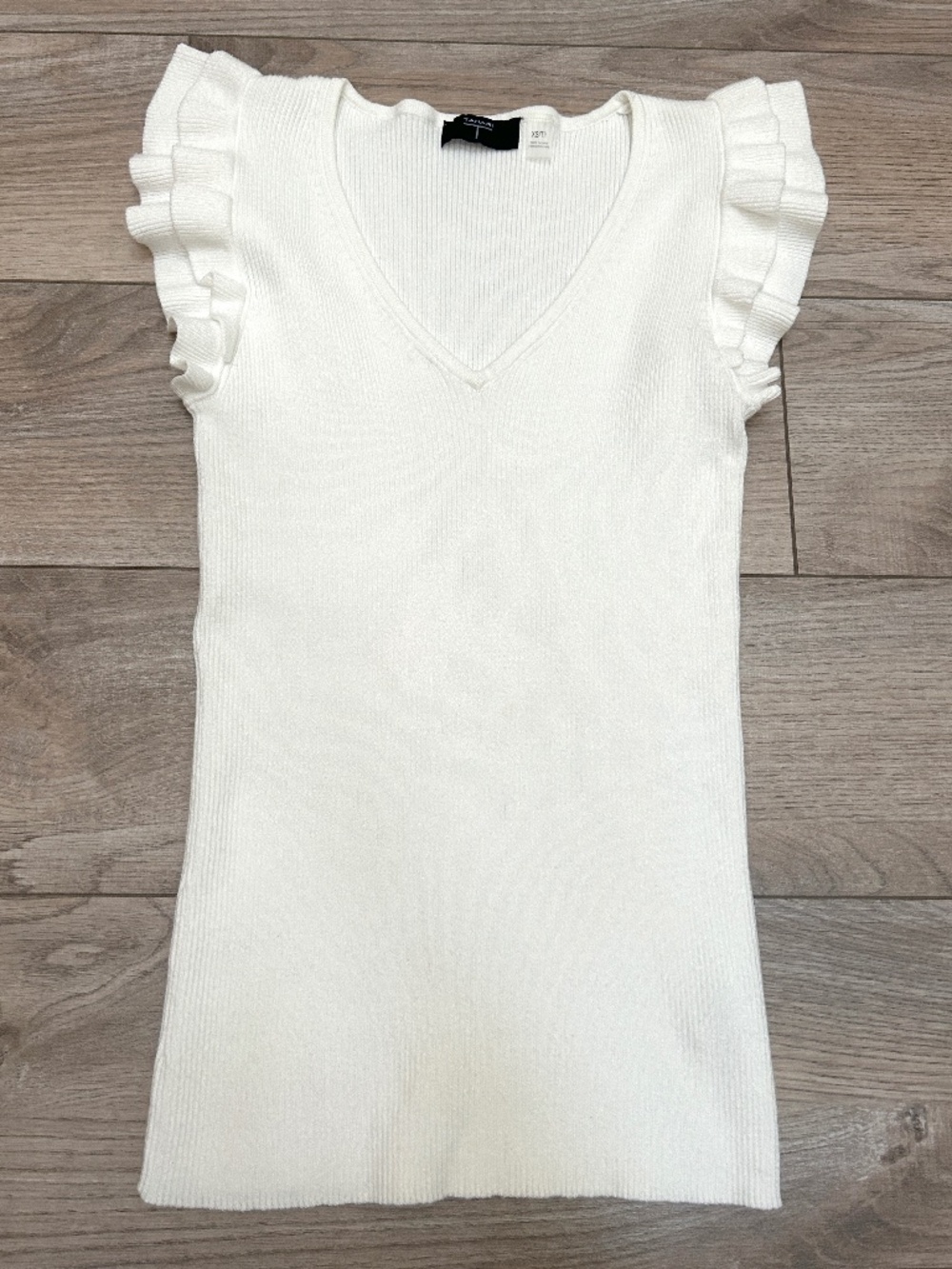 V-Neck Flutter-Sleeve Knit Top